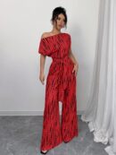 Mono Largo Bohemio con Manga Murciélago y Estampado Completo
