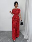 Mono Largo Bohemio con Manga Murciélago y Estampado Completo